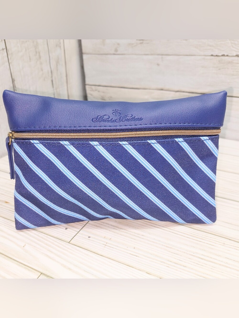 United Airlines Brooks Bros 1stClass Blue Zip Full Ammenity Travel Pouch/Kit NEW